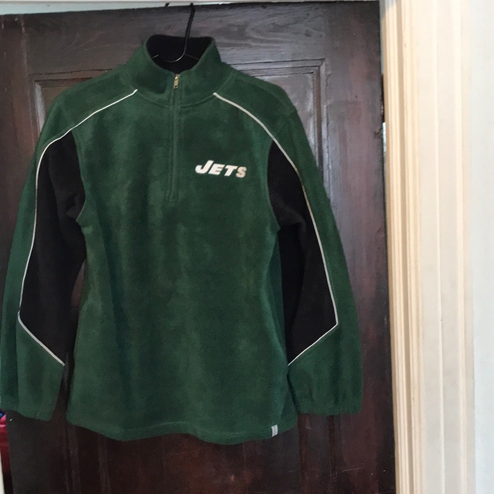 Vintage NFL team NY Jets fleece pull over jacket.